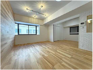 広島市中区舟入中町、マンションの居間画像です