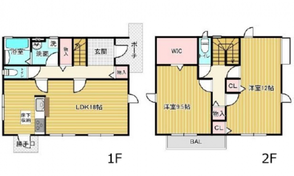 広島市西区高須台、中古一戸建ての間取り画像です