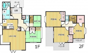 広島市西区草津梅が台、中古一戸建ての間取り画像です