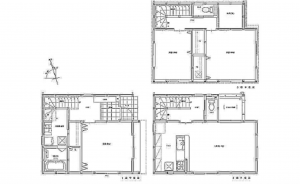 広島市南区東雲、新築一戸建ての間取り画像です