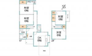 広島市東区福田、中古一戸建ての間取り画像です