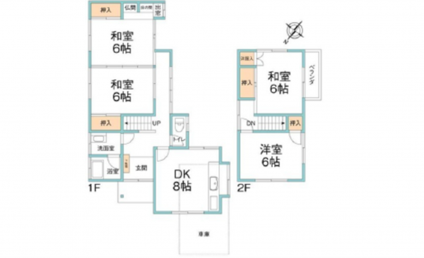 広島市東区福田、中古一戸建ての間取り画像です
