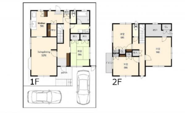 広島市南区向洋新町、中古一戸建ての間取り画像です