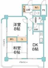 広島市中区小町、マンションの間取り画像です