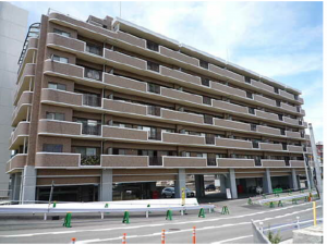 広島市南区南蟹屋、マンションの外観画像です