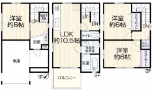 広島市西区大宮、中古一戸建ての間取り画像です