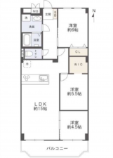 広島市南区宇品御幸、マンションの間取り画像です