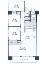 呉市中央、マンションの間取り画像です