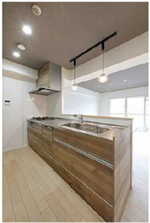 呉市中央、マンションのキッチン画像です