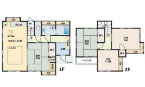 広島市東区福田、中古一戸建ての間取り画像です