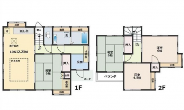 広島市東区福田、中古一戸建ての間取り画像です