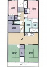 広島市西区己斐東、マンションの間取り画像です