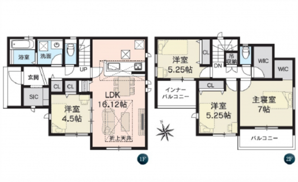 呉市広本町、新築一戸建ての間取り画像です