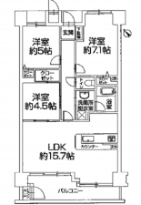 広島市西区草津東、マンションの間取り画像です