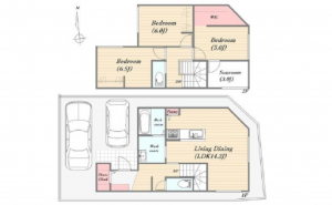 広島市中区吉島西、新築一戸建ての間取り画像です
