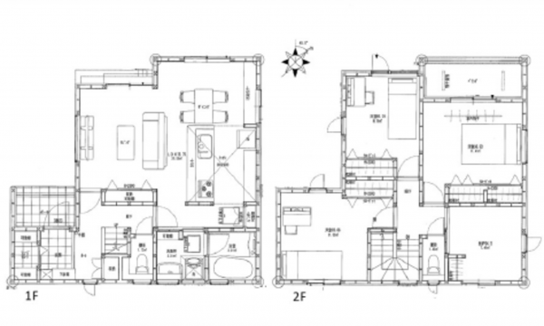 呉市広中新開、新築一戸建ての間取り画像です