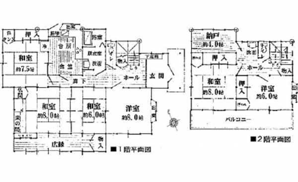 呉市焼山中央、中古一戸建ての間取り画像です