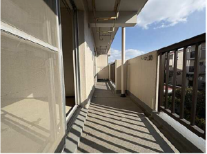 広島市西区鈴が峰町、マンションのバルコニー画像です