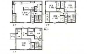 広島市中区千田町、中古一戸建ての間取り画像です