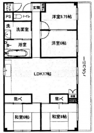 広島市東区二葉の里、マンションの間取り画像です