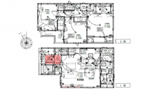 広島市南区向洋新町、新築一戸建ての間取り画像です