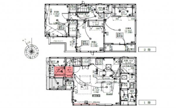 広島市南区向洋新町、新築一戸建ての間取り画像です