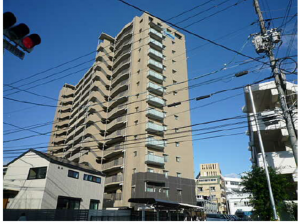 広島市南区皆実町、マンションの外観画像です