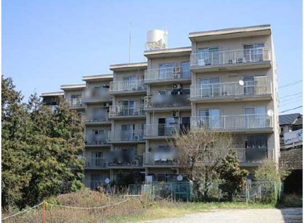 広島市東区牛田新町、マンションの外観画像です