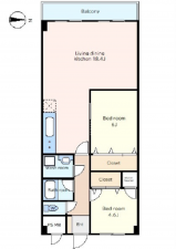 広島市南区大須賀町、マンションの間取り画像です