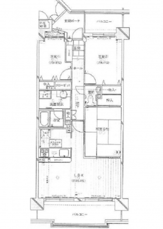 広島市東区牛田早稲田、マンションの間取り画像です