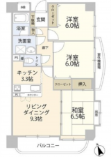 広島市南区出汐、マンションの間取り画像です