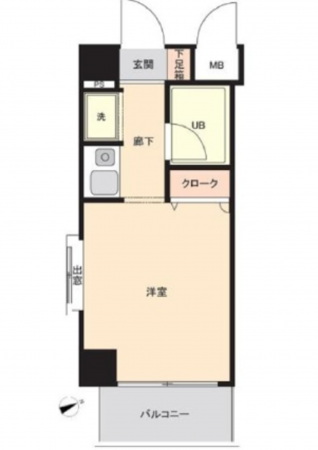 広島市中区東平塚町、収益物件/マンションの間取り画像です