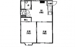 広島市南区向洋新町、収益物件/アパートの間取り画像です