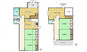 広島市西区南観音、中古一戸建ての間取り画像です