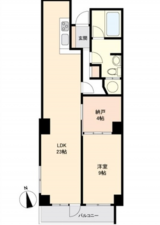 広島市中区中町、マンションの間取り画像です