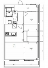 広島市東区牛田早稲田、マンションの間取り画像です