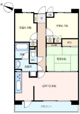 広島市西区草津南、マンションの間取り画像です