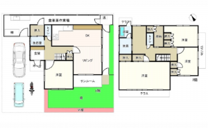 広島市西区己斐上、中古一戸建ての間取り画像です