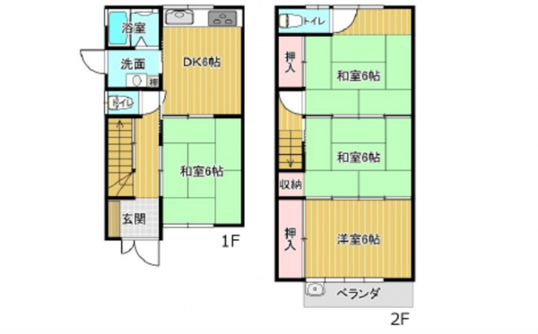 広島市東区戸坂千足、中古一戸建ての間取り画像です