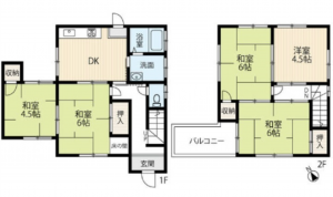 広島市西区己斐大迫、中古一戸建ての間取り画像です