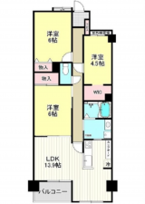 広島市南区青崎、マンションの間取り画像です