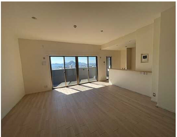 広島市南区出島、マンションの居間画像です