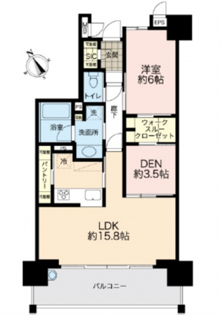 広島市南区大州、マンションの間取り画像です