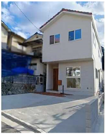 広島市東区上温品、新築一戸建ての外観画像です