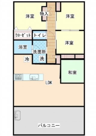 広島市西区観音新町、マンションの間取り画像です