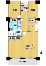 広島市南区宇品西、マンションの間取り画像です