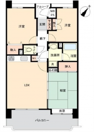 広島市南区皆実町、収益物件/マンションの間取り画像です