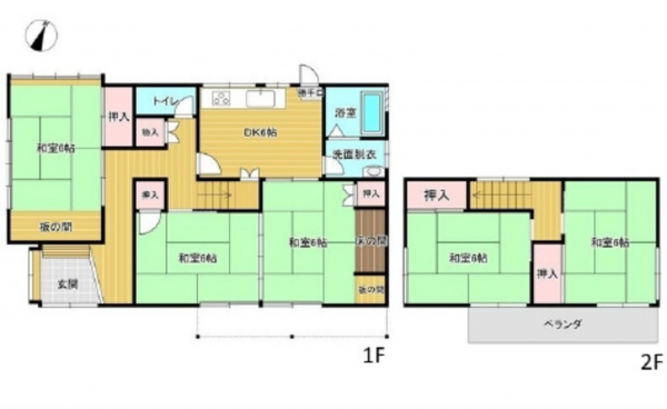 広島市東区馬木、中古一戸建ての間取り画像です