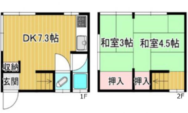 広島市西区観音新町、中古一戸建ての間取り画像です