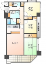 広島市中区加古町、マンションの間取り画像です